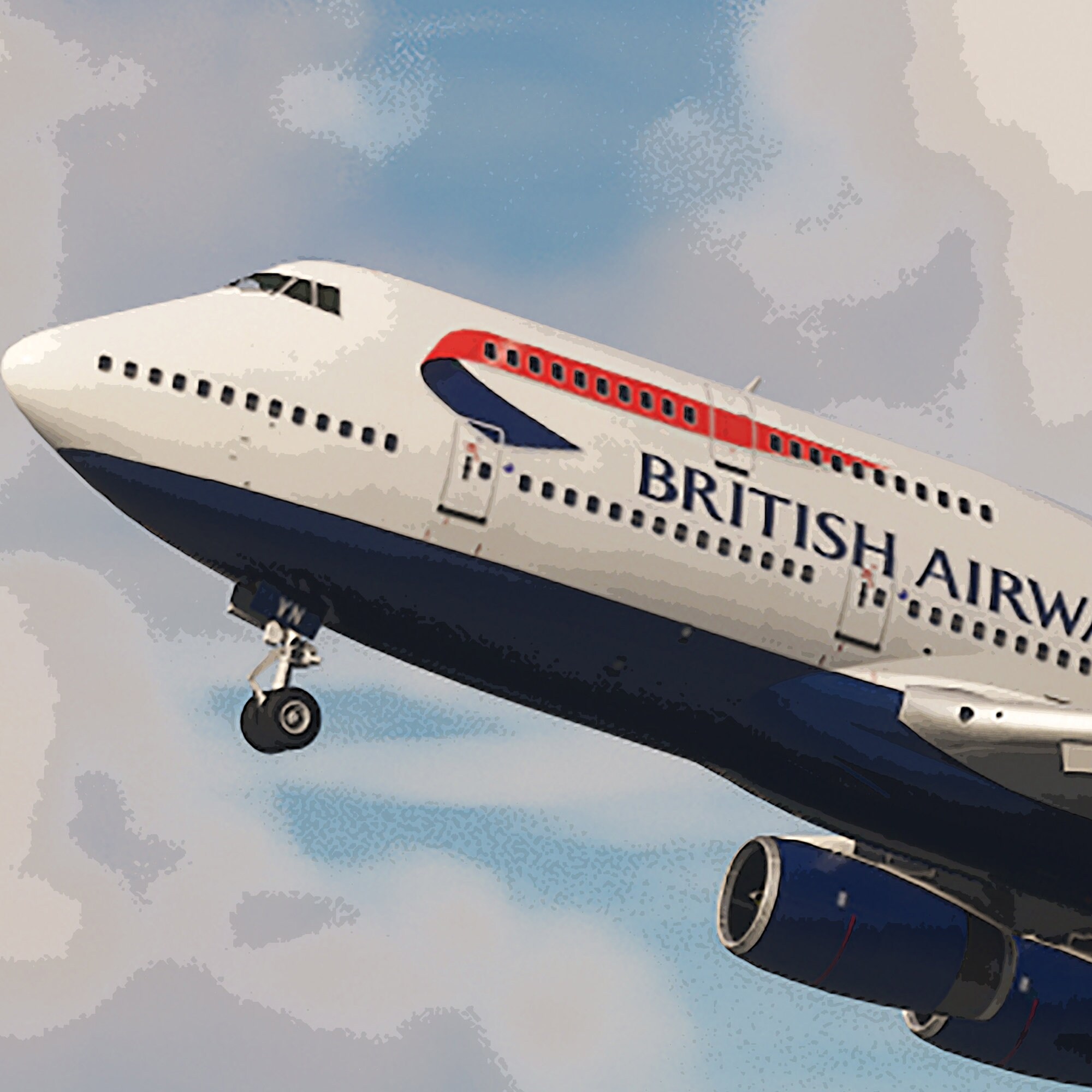 British Airways Boeing 747 Poster Aviation Art for Pilots &amp; Enthusiasts ...