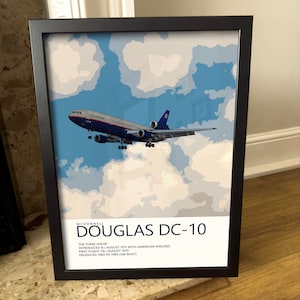 United Airlines McDonnell Douglas DC-10 Poster - Fine Aviation Artwork - Fantastic gift for pilots, cabin crew or plane enthusiasts
