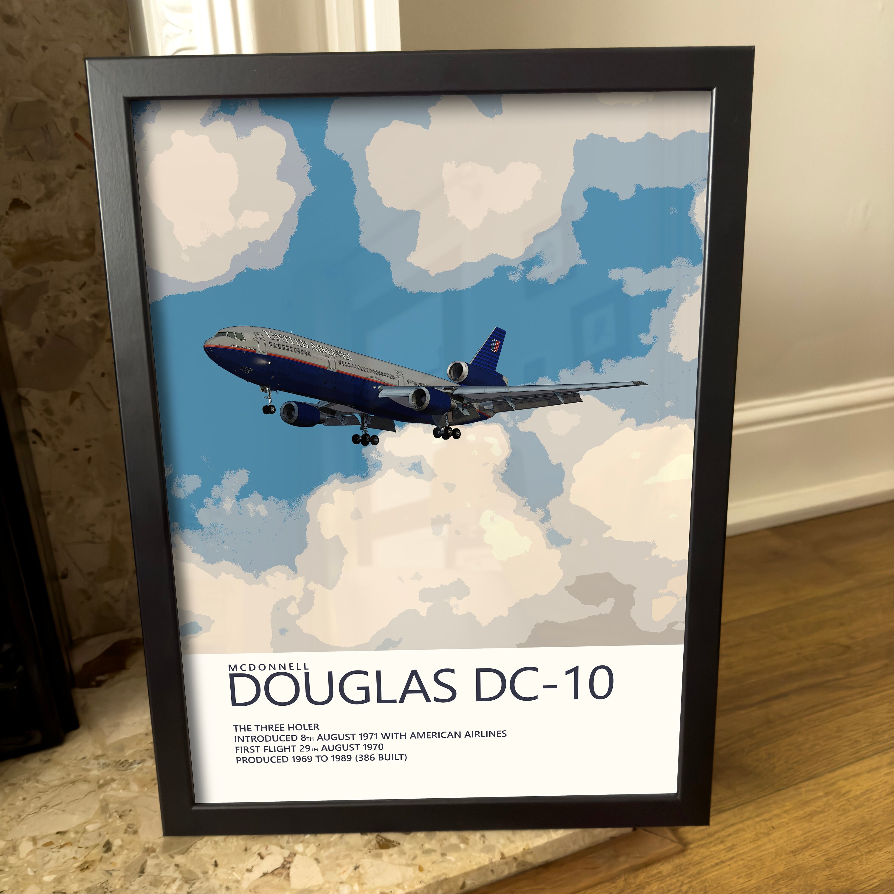 United Airlines Mcdonnell Douglas DC-10 Poster - Fine Aviation