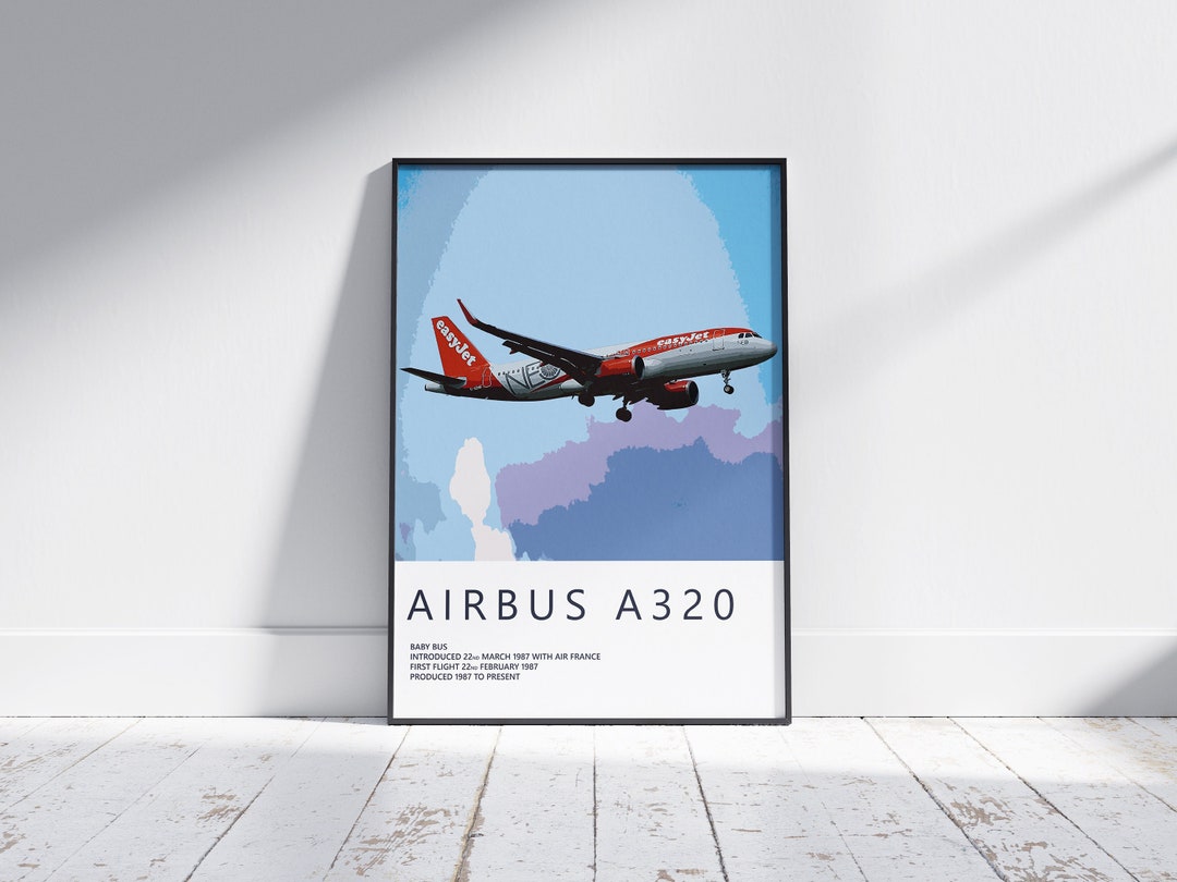 Easyjet Airbus A320 Poster A1-A4 Gift for Pilot Aviation - Etsy