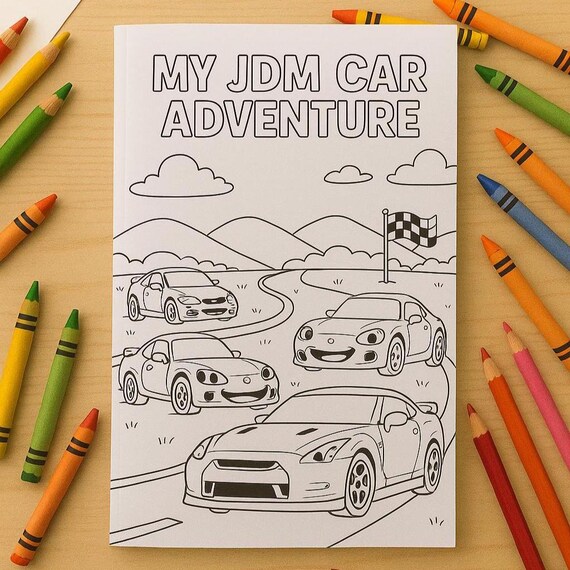JDM Car Coloring Book for Kids | Bonus Car Activity Pack | Instant Download | Gifts for Kids