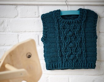 Crochet Child's Vest Pattern - PDF Download Only - Ages 1 Year to 10 Years