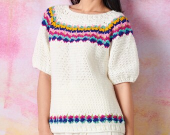 Bargello Style Top - Crochet pattern - PDF Download Only