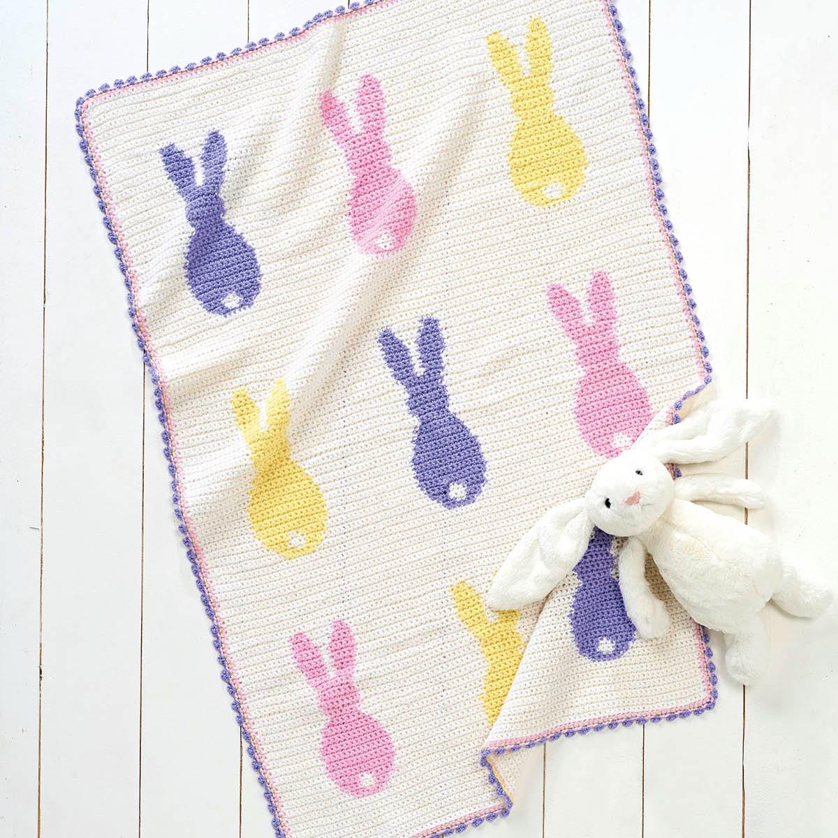 Bunnies Baby Blanket Pattern - Crochet Tapestry Colourwork - Newborn ...