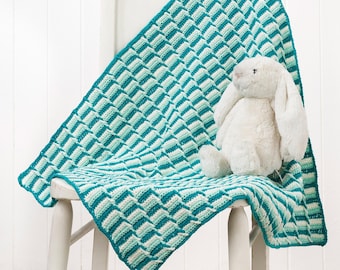 Braided Stripes Baby Blanket Crochet Pattern - PDF Download Only