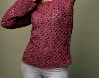 Lace Jumper Crochet pattern - PDF Download Only - Sizes Extra Small to Extra Large