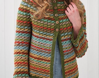Country Cardigan Crochet Pattern - PDF download only - Sizes UK 8 to 22
