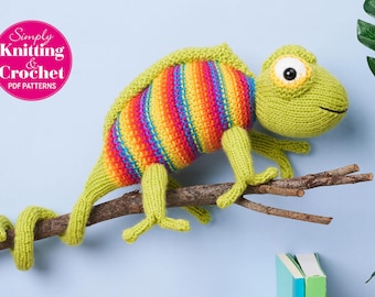 KNITTED Chameleon Pattern - Lizard Toy - PDF Download only