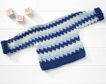 Crochet Baby Sweater Pattern - Sizes 0 to 24 months - PDF Pattern Download Only