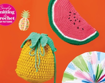 Crochet Tropical Bags Pattern - Two pattern bundle - Pineapple Bag - Watermelon Clutch - PDF download