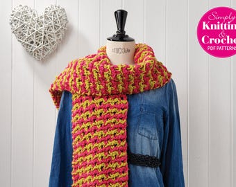 Textured Scarf Knitting Pattern - Quick and Easy Pattern - PDF Download Only
