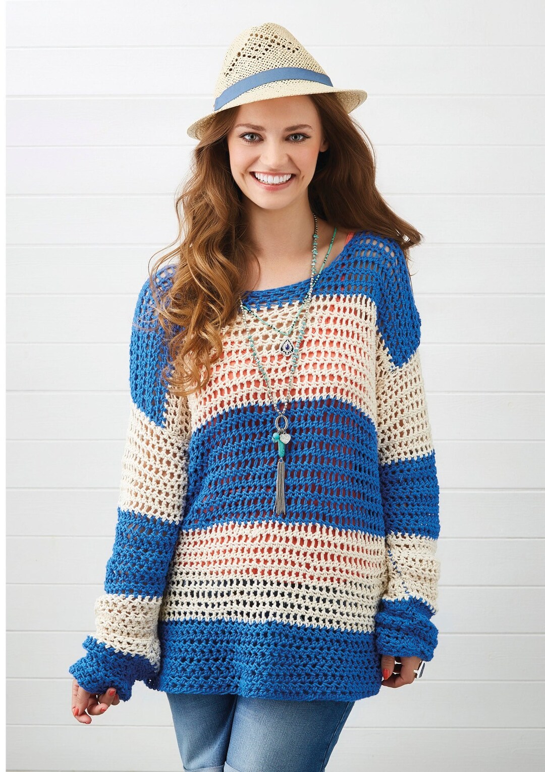 Striped Sweater Crochet PDF Pattern Easy Make Etsy