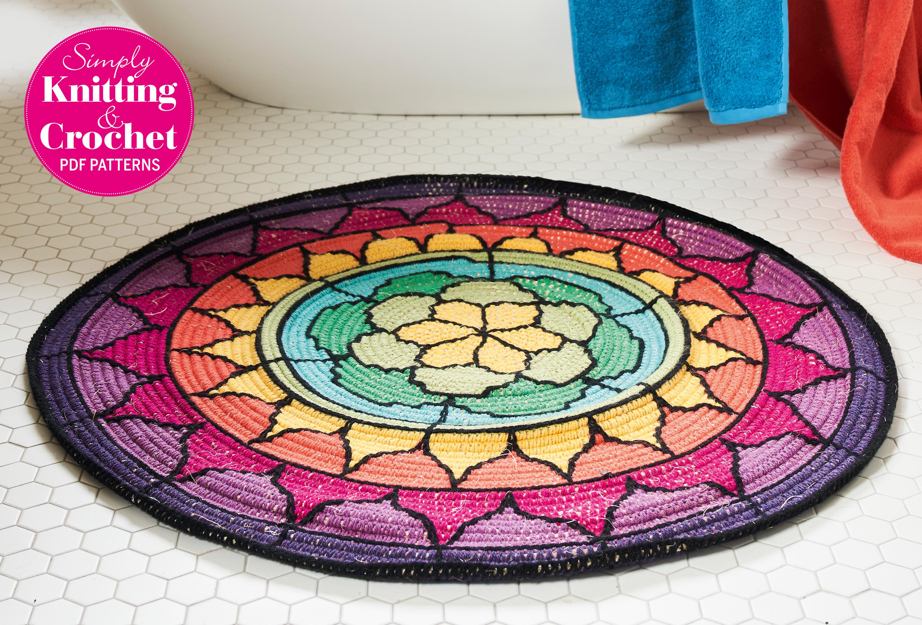 30 Crochet Hemp Projects: Organic, Stylish, and Beautiful Ideas for the Home, Wardrobe... 30 Stained Glass Rug Pattern Worked with Hemp Rope