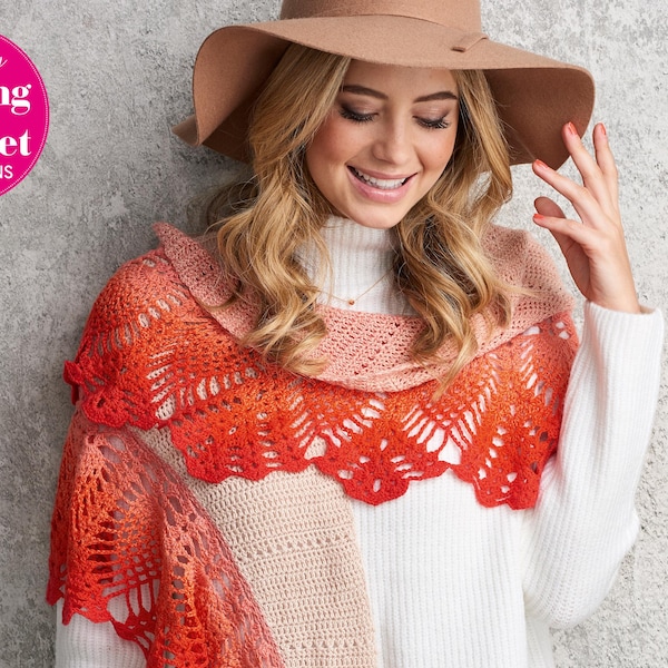 Crochet Shawl Pattern - PDF download - Lace Scarf - Shawl - Wrap