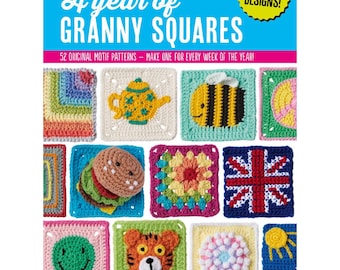 52 Granny Square Crochet Patterns: Motif Booklet (PDF Download)