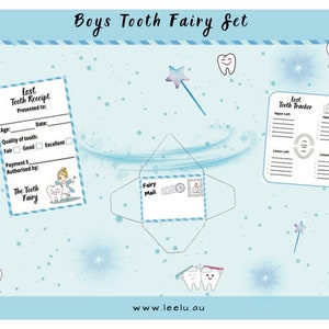 Mini reçus imprimables de fée des dents avec enveloppe, carte des dents perdues, première dent perdue, téléchargement immédiat