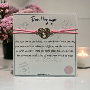 Bon Voyage Bracelet,Bon Voyage Gift,Bon Voyage Wish Bracelet