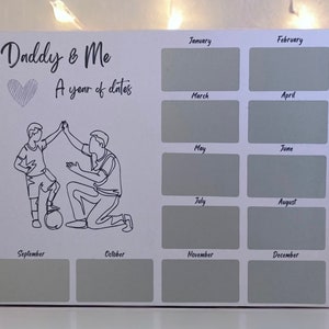 Daddy and me year of dates, kids scratch cards, scratch off chart, date ideas for kids, quality time with kids