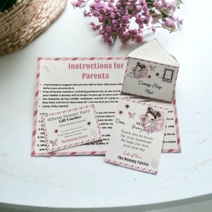 Mini muñeco de hada para imprimir con forma de niña rubia, con sobre, carta de hada, carta de agradecimiento, calendario de cuenta regresiva y vale de regalo. Descarga instantánea