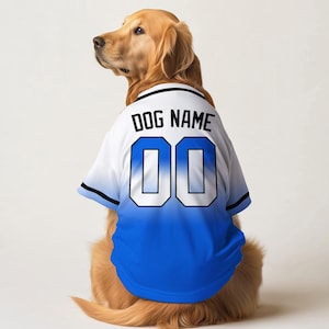 Personalized Dog Baseball Jersey Custom Pet Shirt with 3D Printed Name and Number Softball Style Outfit for Small Medium and Large Dogs Cats
