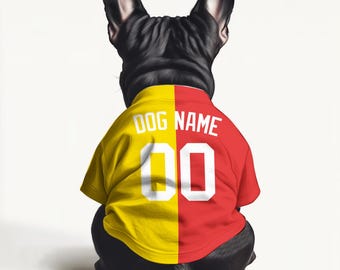 Aangepaste hond honkbaltrui gepersonaliseerde huisdier jersey met naamnummer kleurrijke puppy sport team uniform spel dag outfit bijpassende familie huisdier