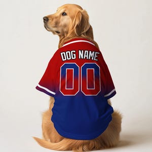 Custom Dog Baseball Jersey Personalized Pet Shirt with 3D Printed Name and Number Softball Style Dog Outfit for Game Day Dogs and Cats