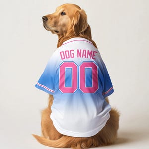 Personalized Dog Baseball Jersey Custom Pet Shirt with 3D Printed Name and Number Softball Style Dog Outfit for Game Day Dogs and Cats
