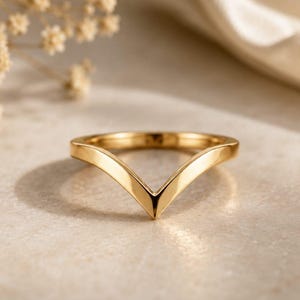 Gold Filled V Ring: Minimalist Modern Statement Jewelry gift for her