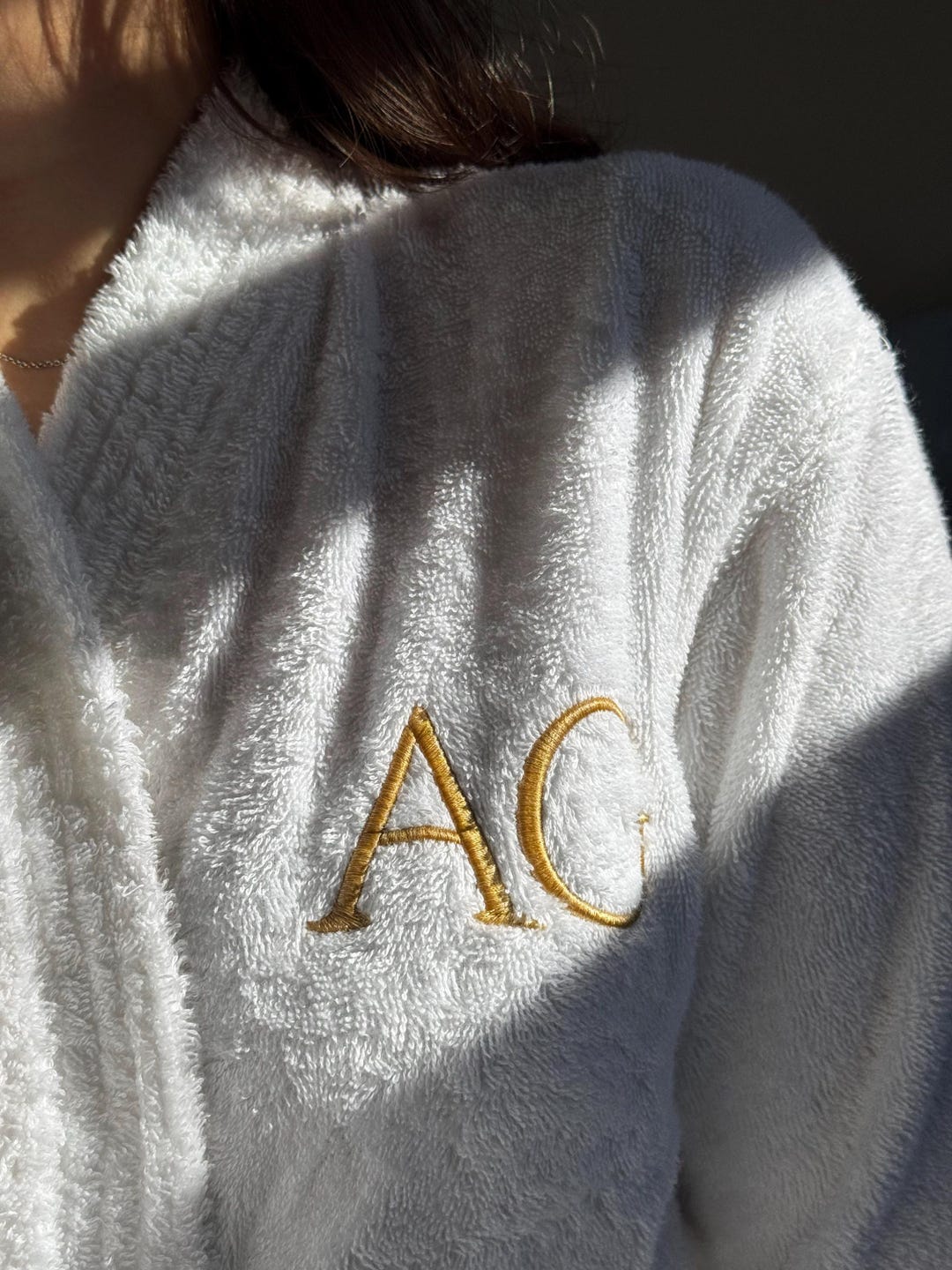 Embroidered White Robe Embroidered Terry White Bathrobe - Long Cotton Cotton Cloth Robe - Etsy