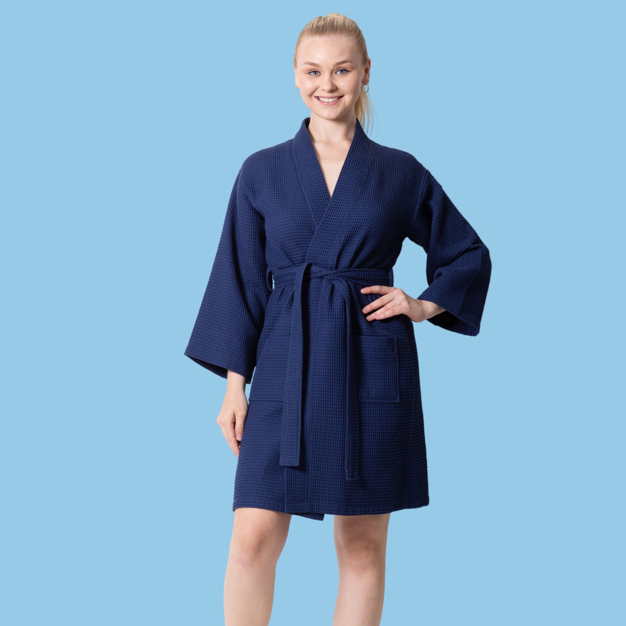 Personalized Waffle Robe, Custom Embroidered Robe, Knee-length, Cotton ...