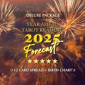 Lectura de lujo del pronóstico para 2025 / Tarot de Año Nuevo de 12 cartas para el próximo año con información detallada y predicciones / Lectura psíquica / 48 horas
