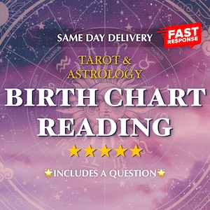 Thème astral et lecture du tarot | Poser une question | Carte du ciel détaillée du Natal, analyse astrologique | Lecture psychique | 24 heures