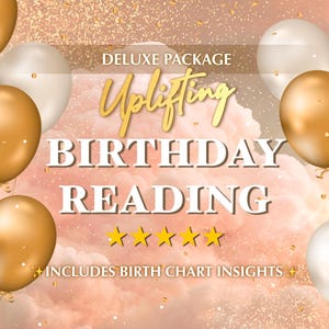 Paquete de lectura de tarot y zodiaco de lujo para cumpleaños: lectura psíquica detallada, carta astral y perspectivas del año. Regalo perfecto para cumpleaños.
