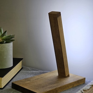 Wooden Night Lamp with Universal Wireless Charger, Custom Build Home Decor, Handmade Wooden Lamp