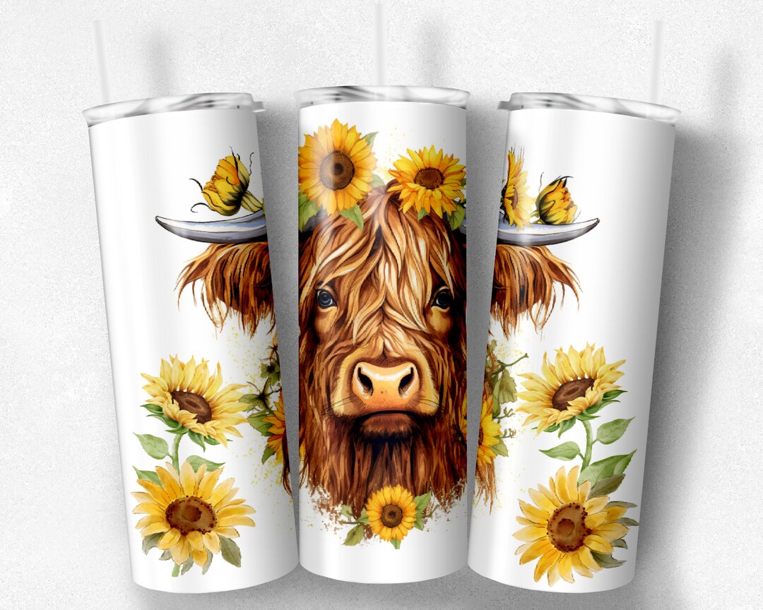 Highland Cow Tumbler Wrap 20 Oz Skinny Tumbler Sublimation Design ...