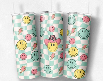 Retro cowboy face 20oz tumbler wrap