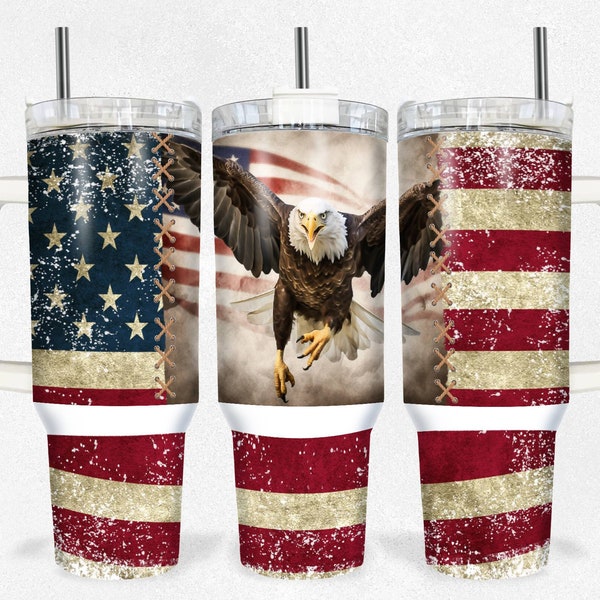 Patriotic Tumbler - Tumbler Sublimation Transfer - Ready To Press - Patriotic - Heat Transfer - 40 OZ - 40 OZ Tumbler Wrap - Men - America