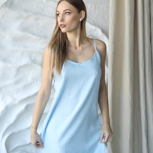 Women’s Linen Nightgown, Lithuanian linen short nightie, Bridal,Hen Parties, Honeymoon organic nightgown, linen night dress,Mothers Day Gift