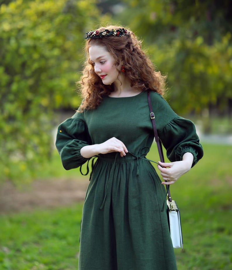 linen dress with adjustable waist