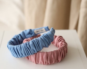 Linen hair hoop - hair accessories for women - gift for daughter