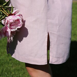 Linen COMO shirt dress midi - linen button up dress - loose linen casual work dress