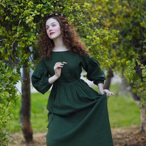 verona linen dress in green