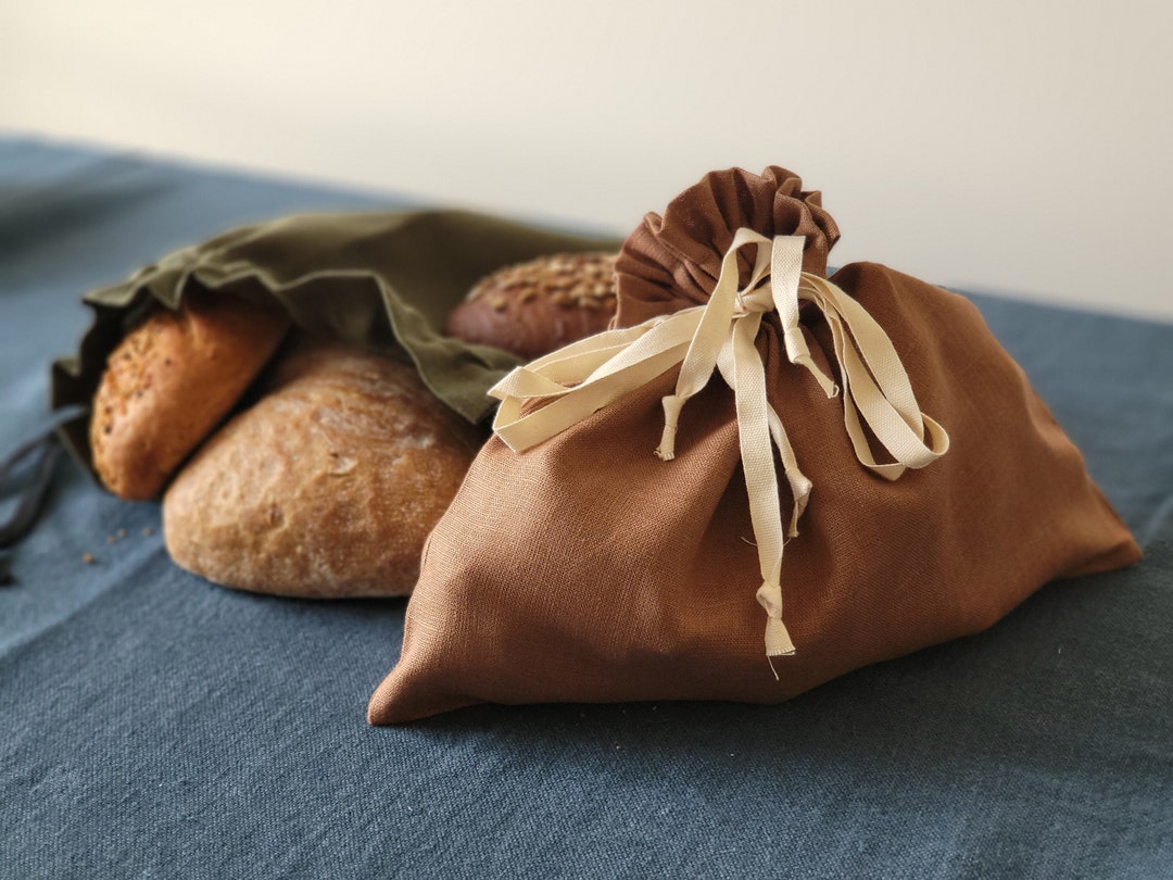 Handmade Linen Bread Bag: Reusable Food Storage, Eco-friendly Gift - Etsy
