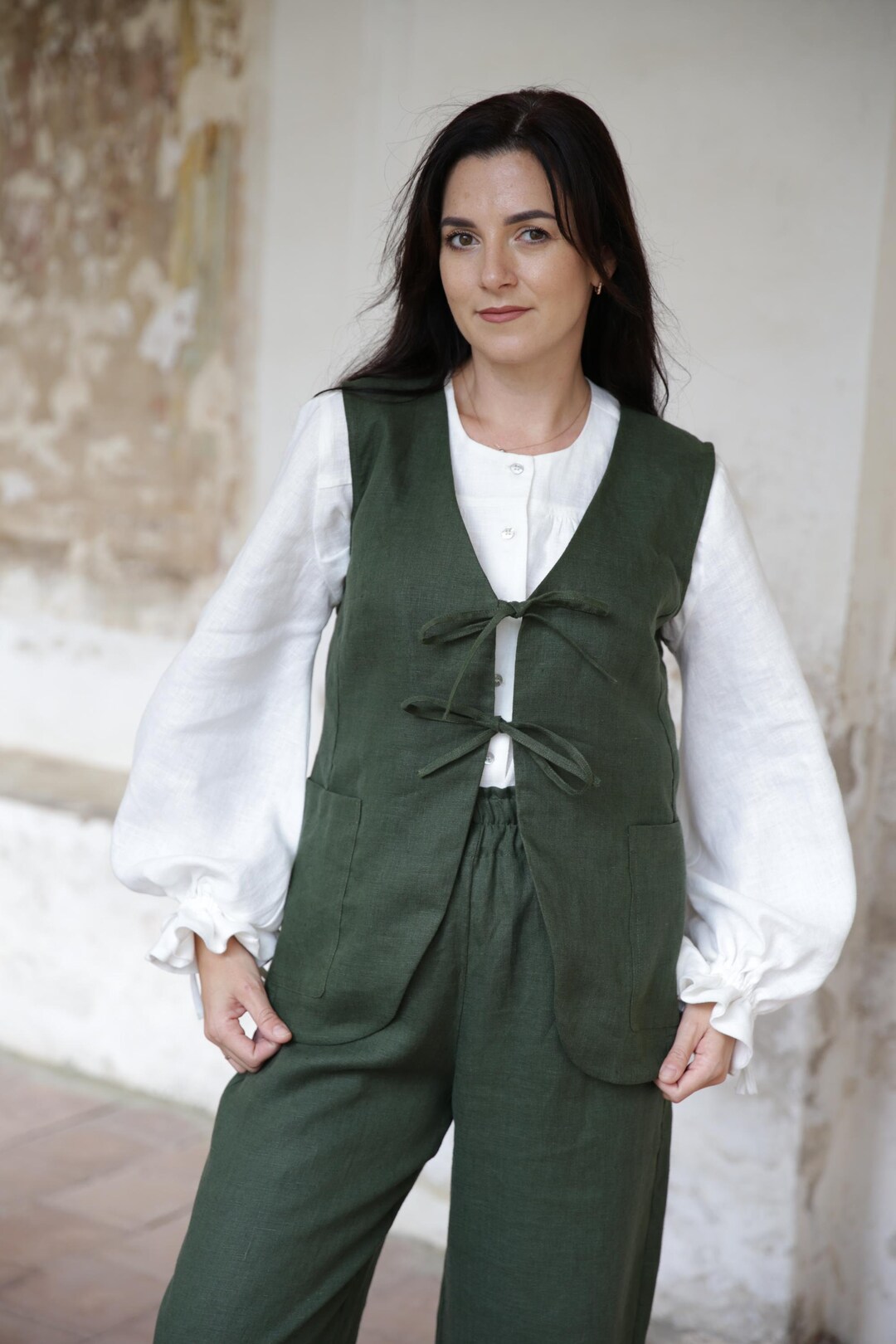 Westminster Coat Apple Green Lutyens Crease Resist Linen main image 1