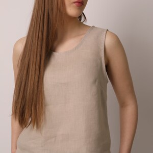 Linen tank top Portofino in sand, Ladies summer top