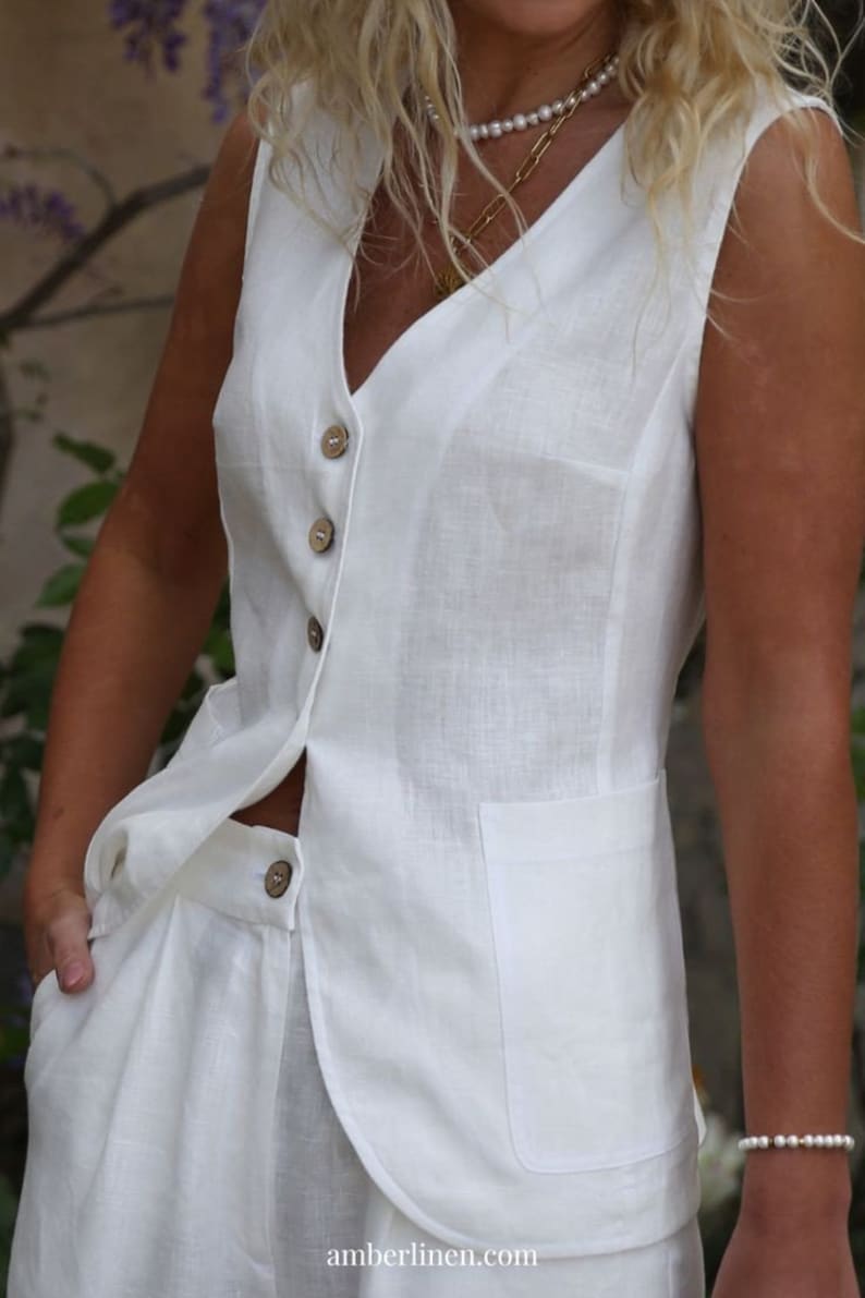 white linen waistcoat