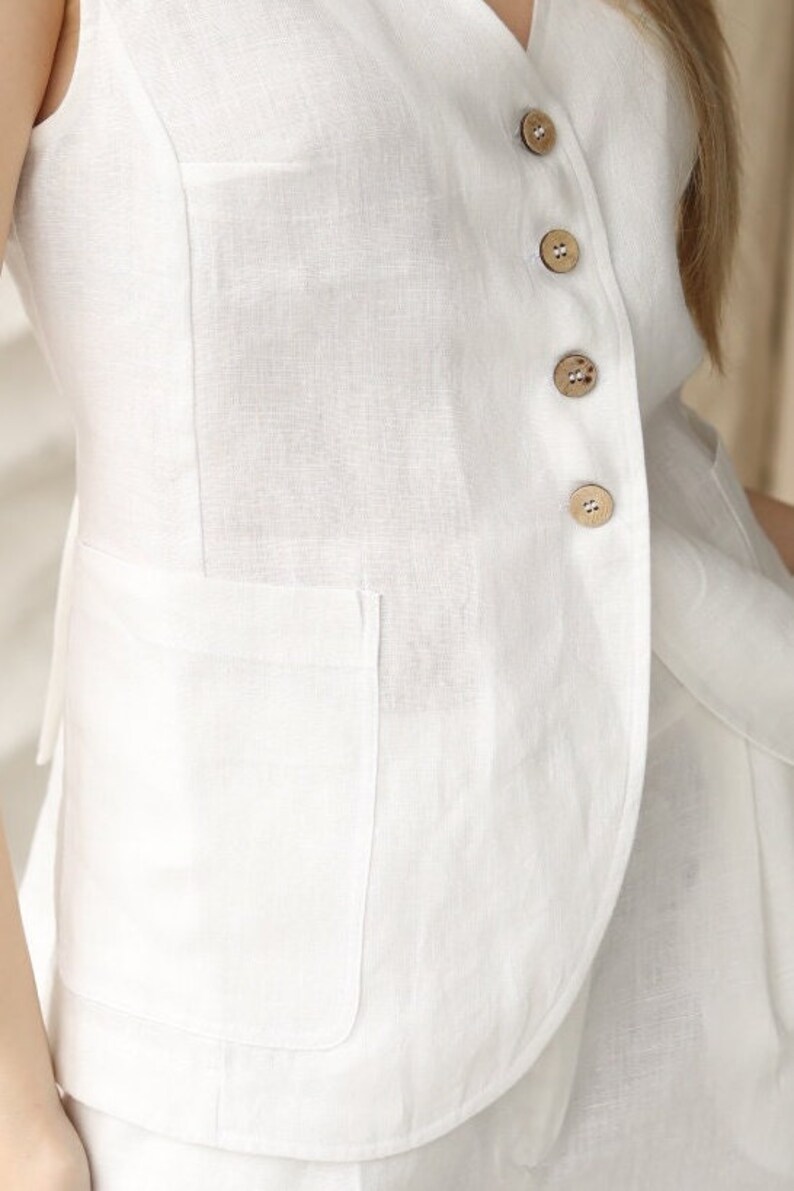 soft linen fabric vest