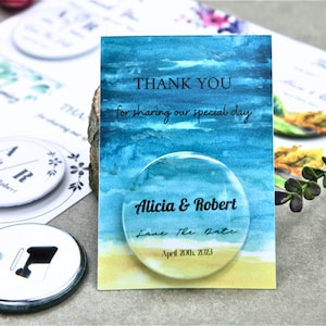 Beach Wedding Party Favors for Guests in Bulk. Magnetic Bottle opener