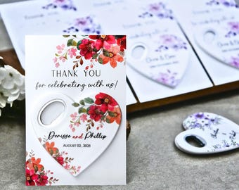 Abrebotellas magnético personalizado: regalos florales de agradecimiento para bodas