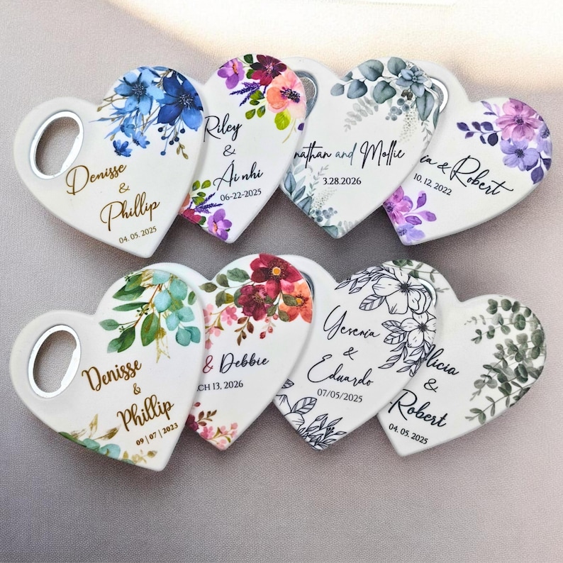 100 Pcs Wedding Favors for Guests in Bulk. Magnetic Bottle Opener Favors . Wedding Magnet zdjęcie 2